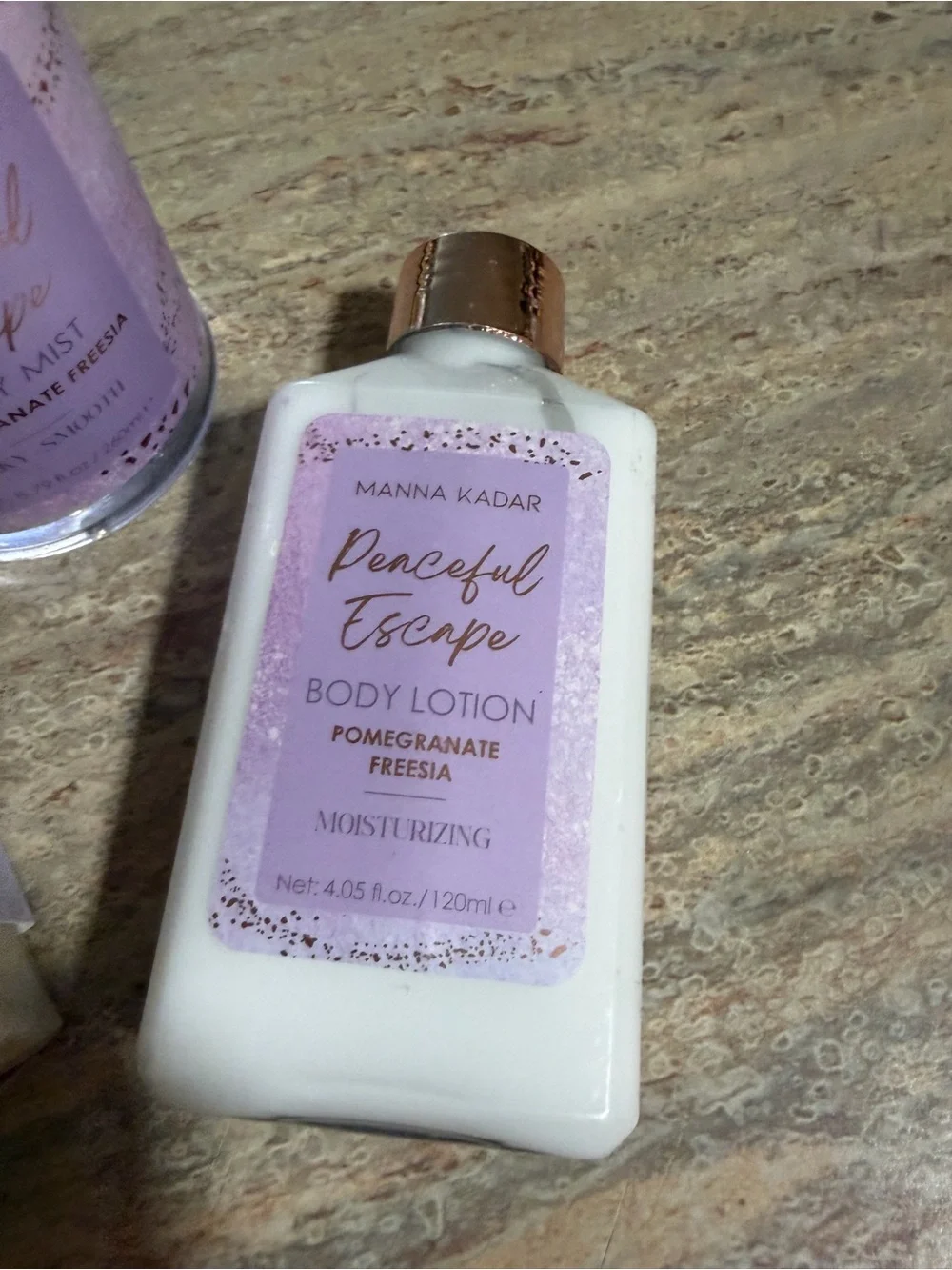 Manna Kadar Peaceful Escape Retired Pomegranate Freesia Lotion, Mist & Bar Soap